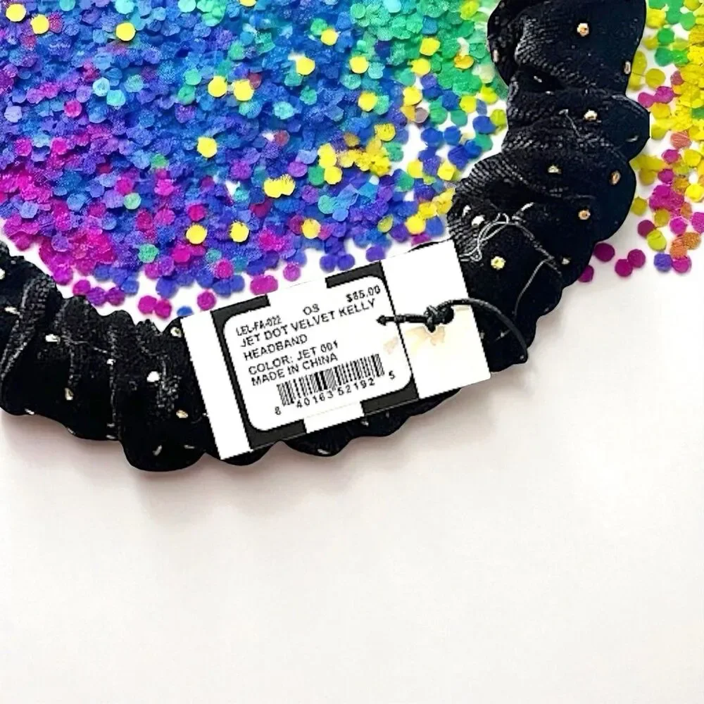LELE SADOUGHI Jet Dot Velvet Kelly Headband BRAND NEW WITH TAGS RV $85